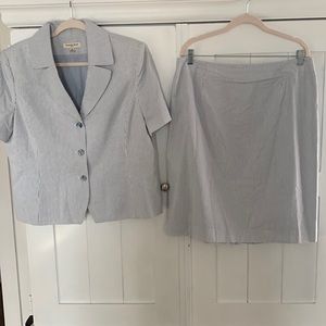 Seersucker Suit Summer Essential Amanda Smith Size 16/18 XL 1X